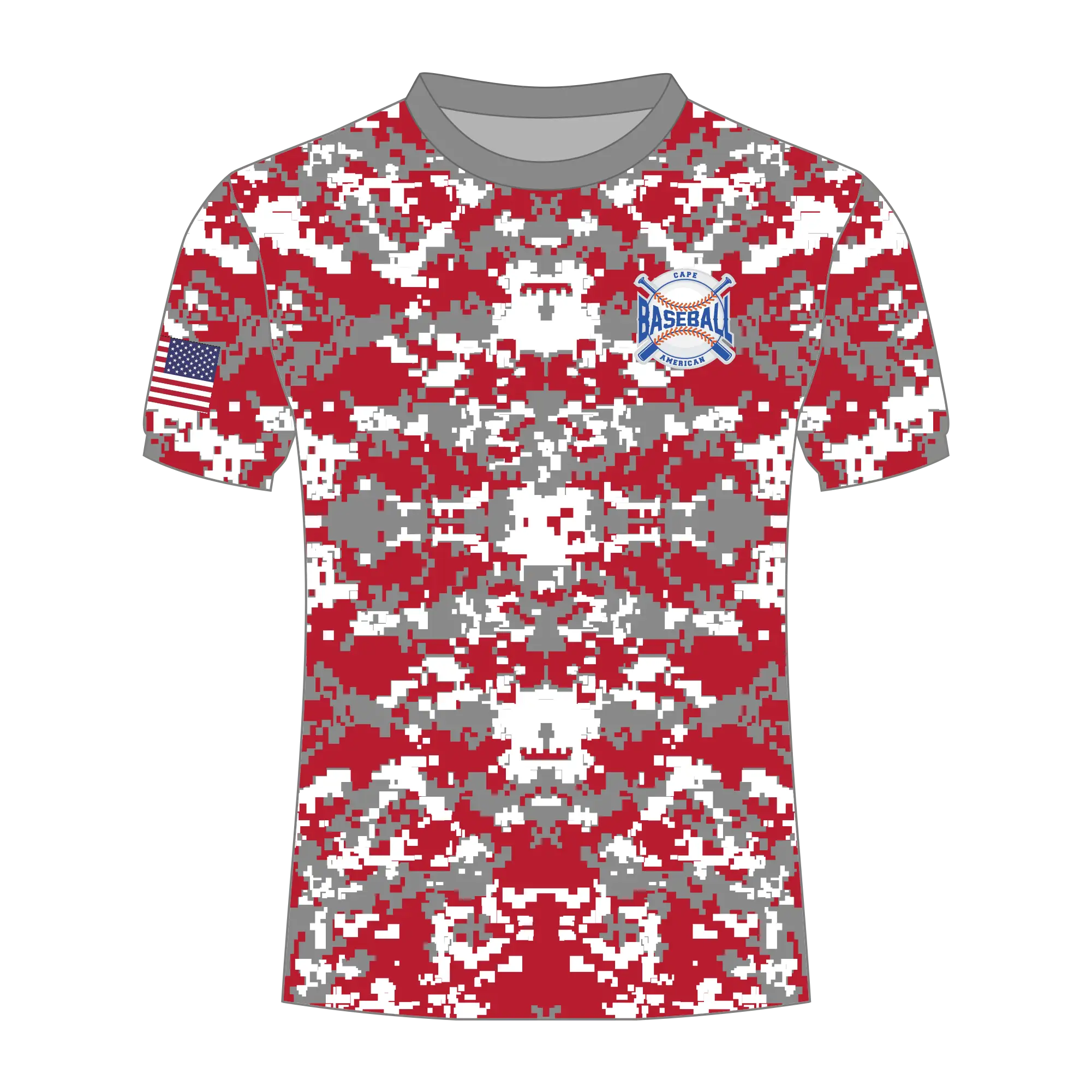 CA Dri Fit Shirt Gray Red Camo