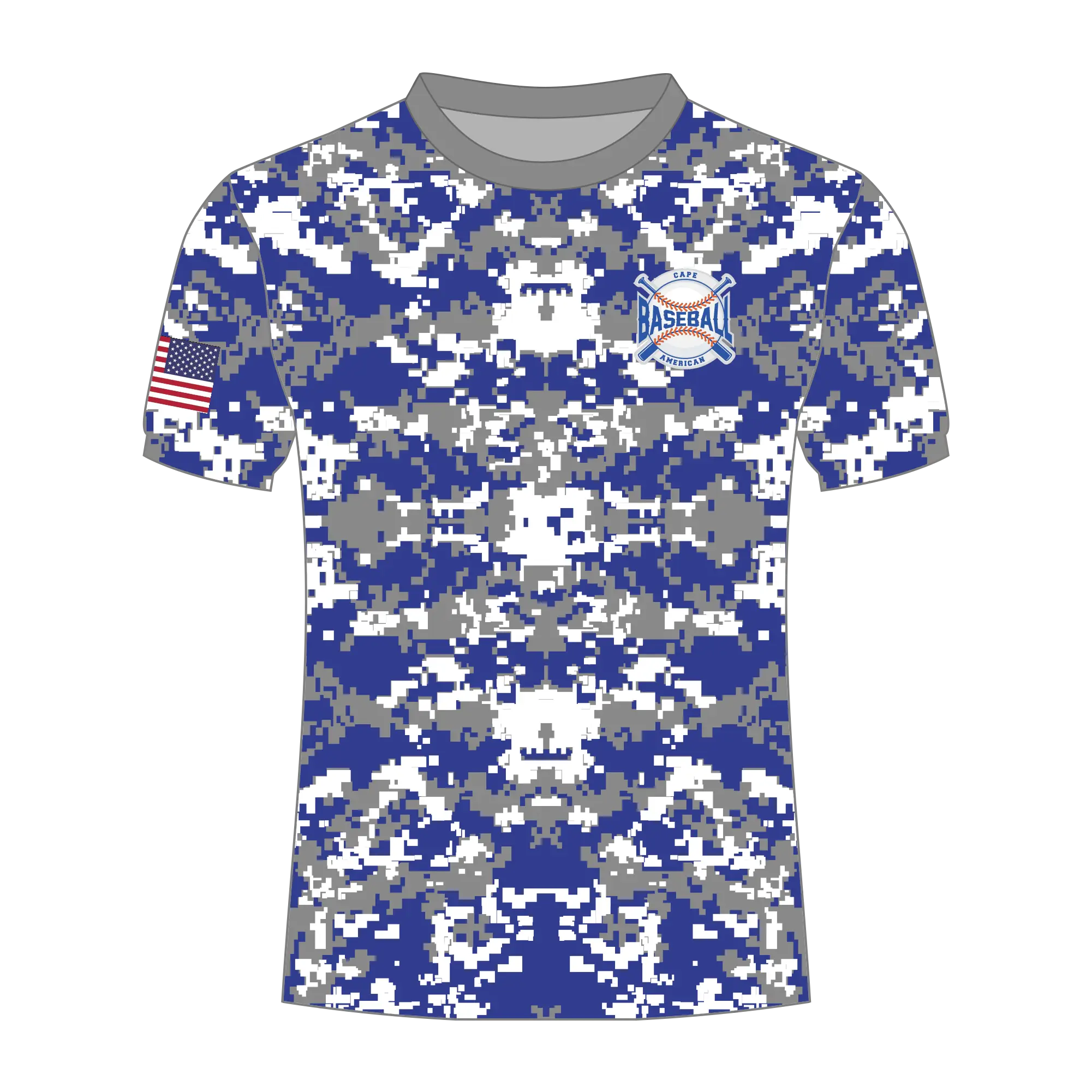 CA Dri Fit Shirt Gray Royal Blue Camo
