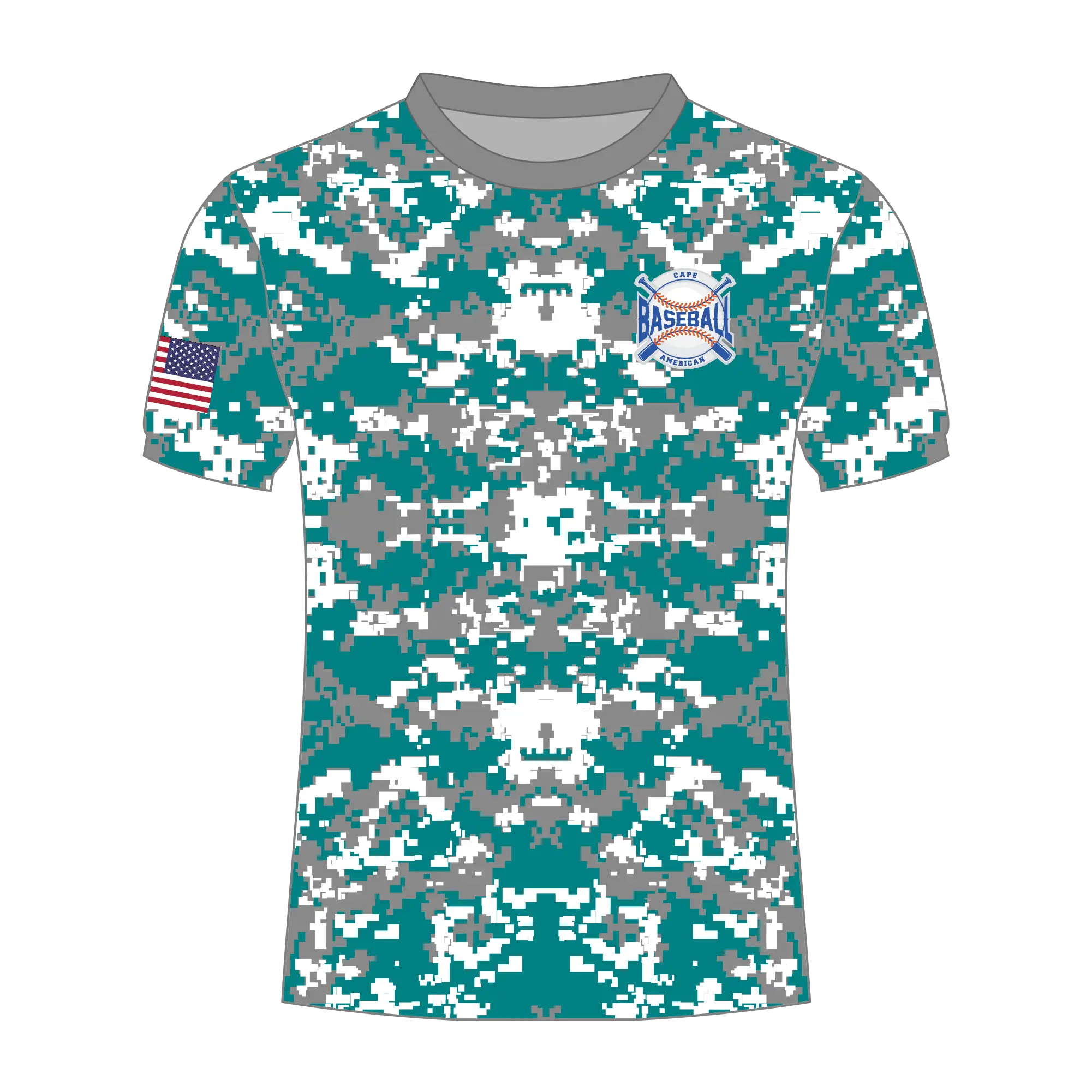 CA Dri Fit Shirt Gray Teal Camo