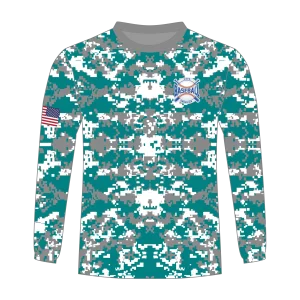 CA Long Sleeve Shirt Gray Teal Camo