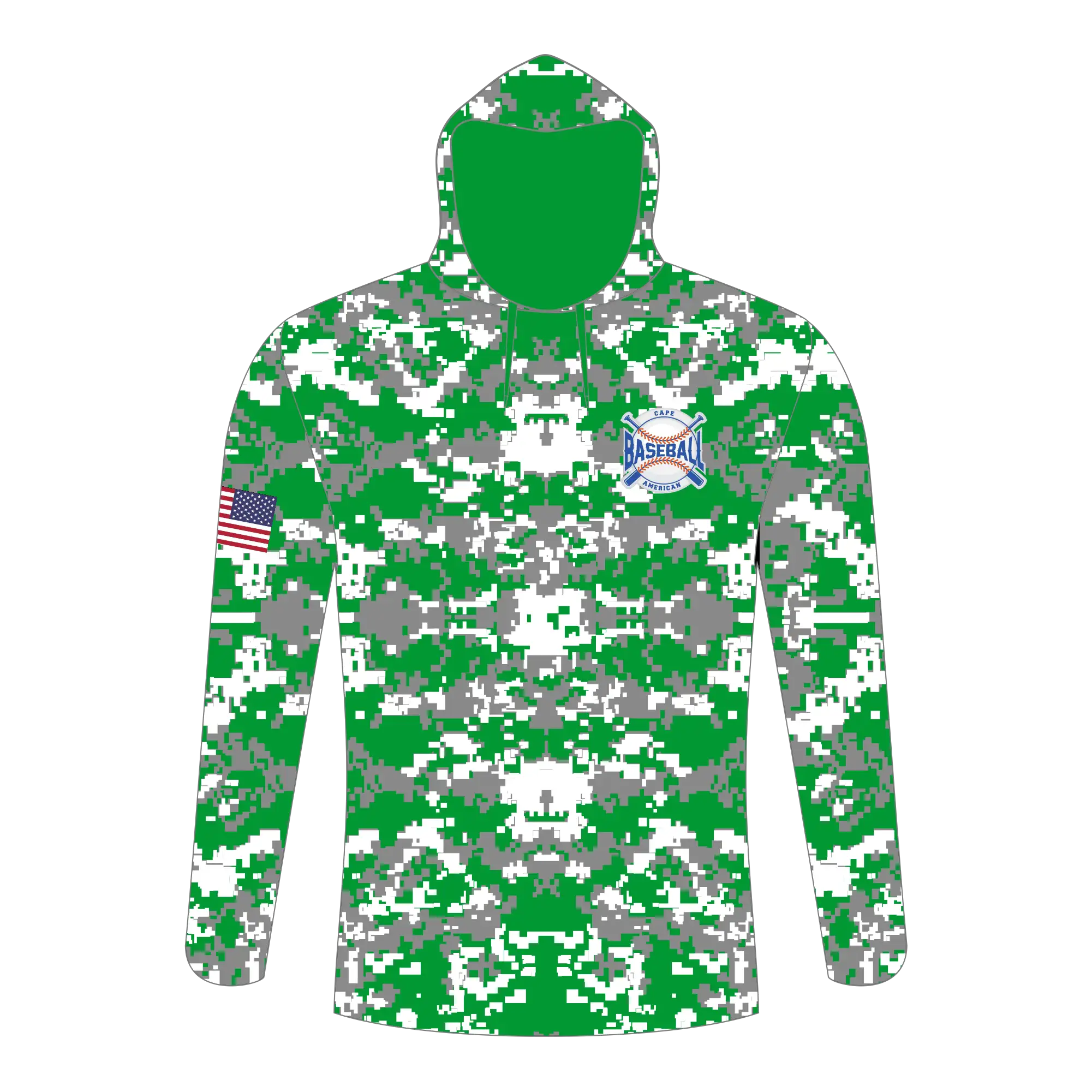 CA Long Sleeve Shirt Hoodie Gray Green Camo