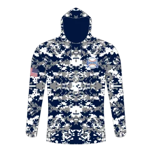 CA Long Sleeve Shirt with Hoodie Gray Navy Camo