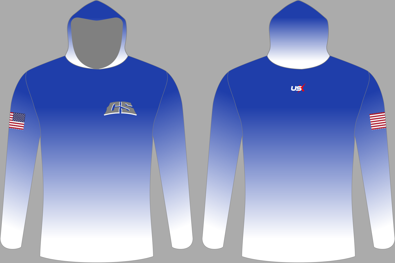 CS Long Sleeve Shirt Hoodie Blue White