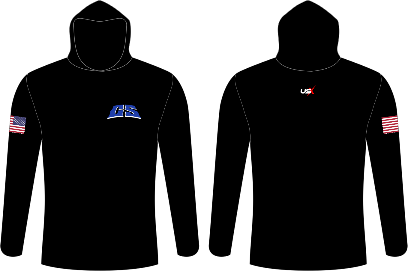 CS Long Sleeve Shirt with Hoodie Black